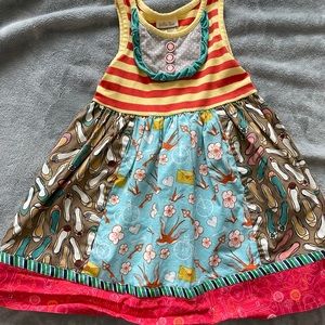 Matilda Jane Blue & Yellow Ode to Shoes Tank Dress